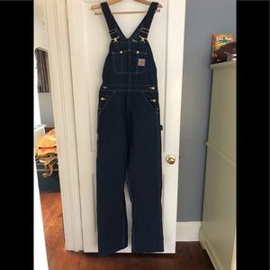 NWT Carhartt denim 30x36 bib overalls
